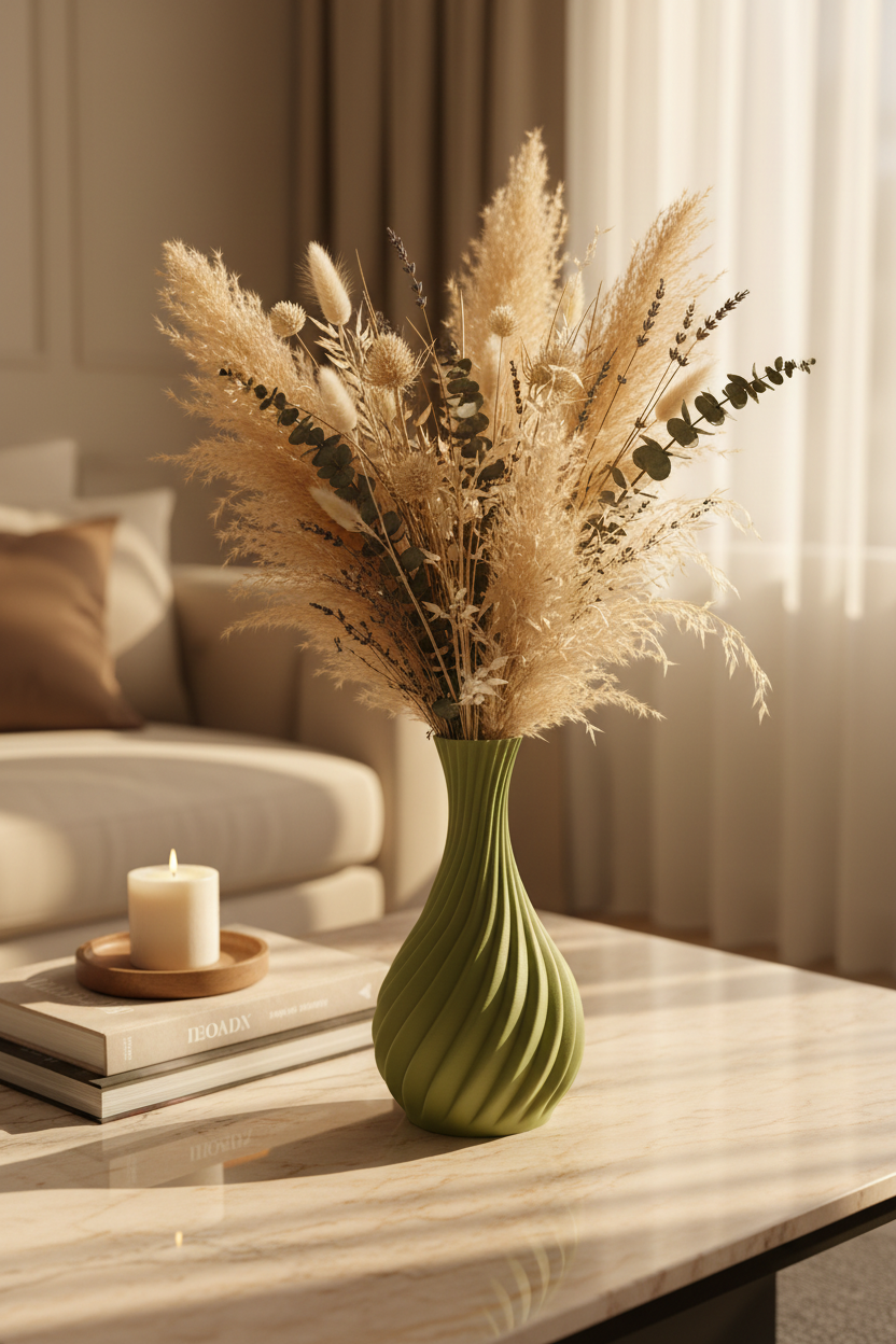 Natural Spiral Curved Vase