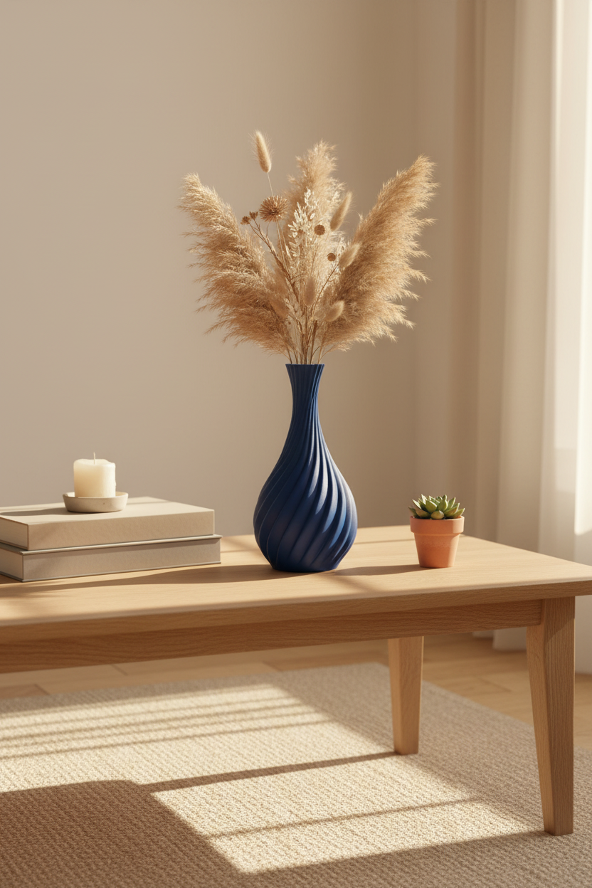 Natural Spiral Curved Vase