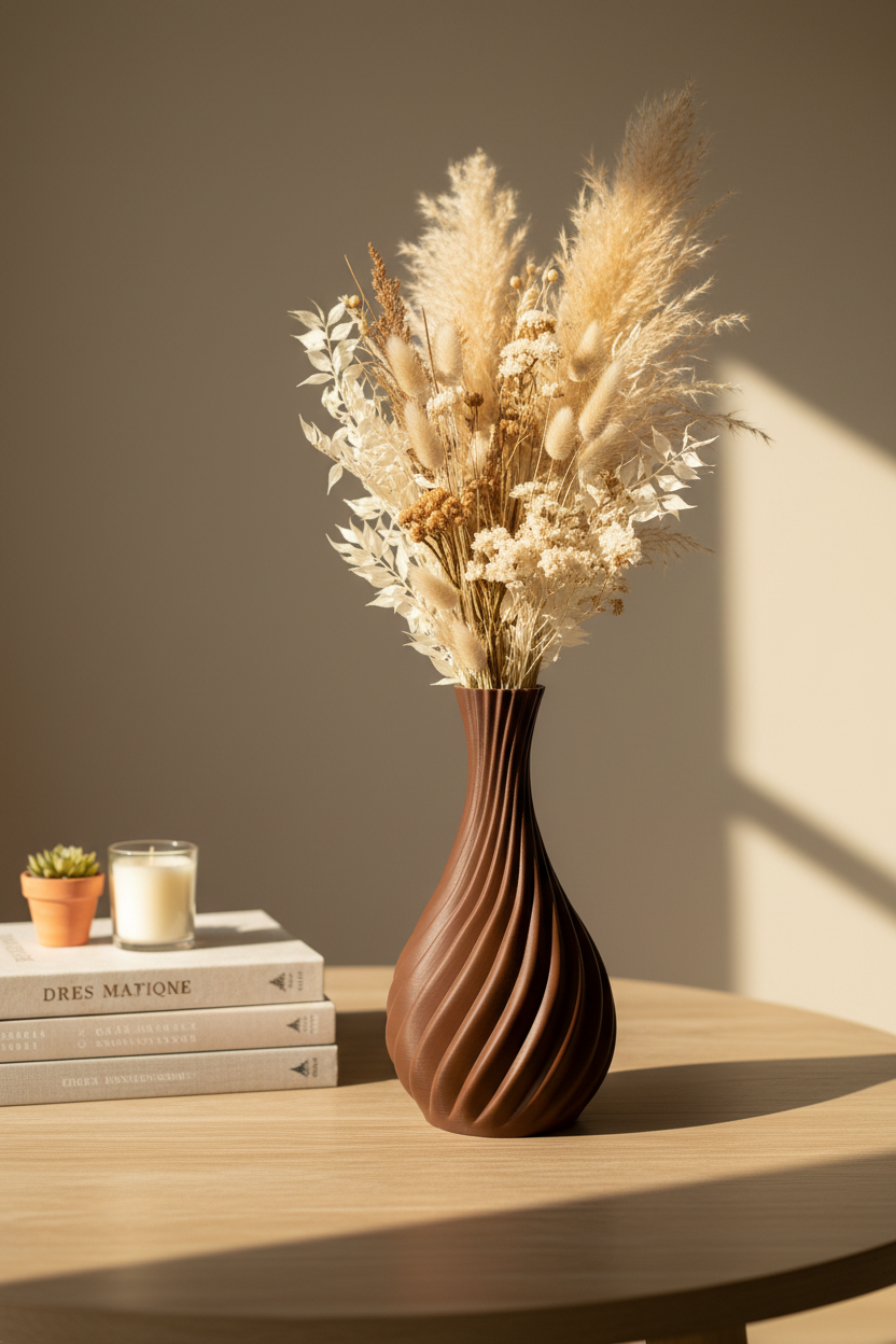 Natural Spiral Curved Vase