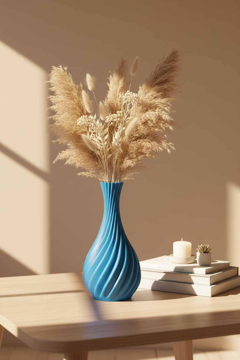 Natural Spiral Curved Vase