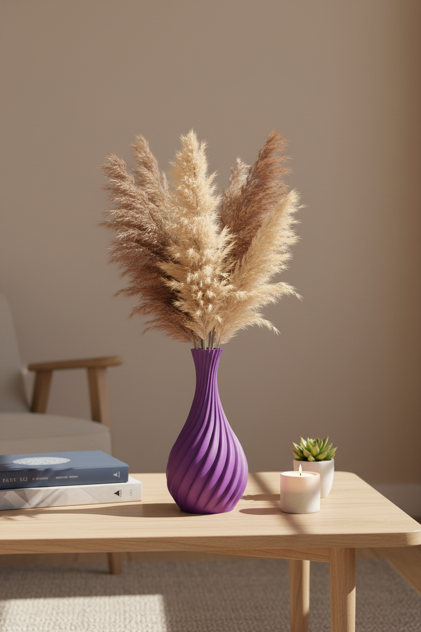 Natural Spiral Curved Vase